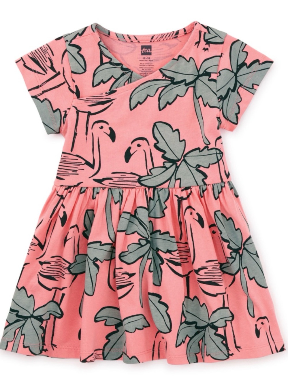 Tea Collection Size 3 Pink Tropical Flamingo Kids Dress